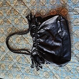 Black & Pink Butterfly Design Shoulder Bag